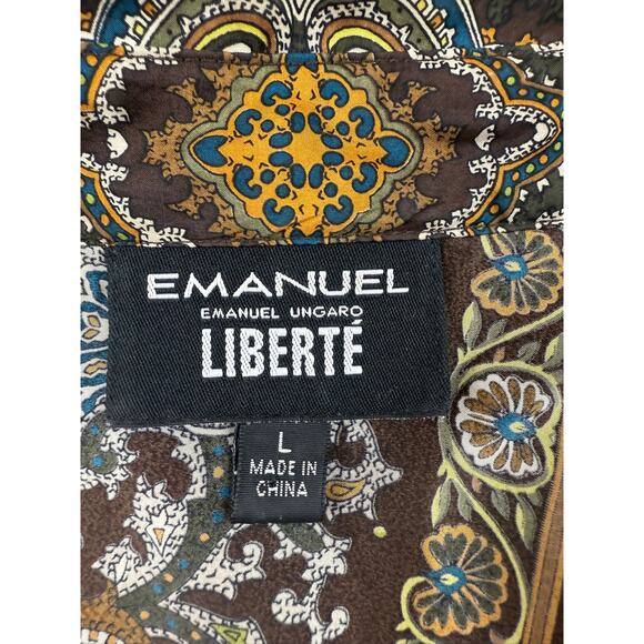 Y2K Emanuel Ungaro Liberté L Multicolor Paisley Pattern Button Down Shirt - Picture 3 of 9